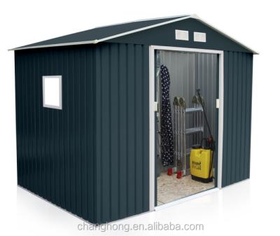 China Easily Assembled Apex Roof Shed Large Shed Green Metal Garden Shed 9.1x10.5ft for sale