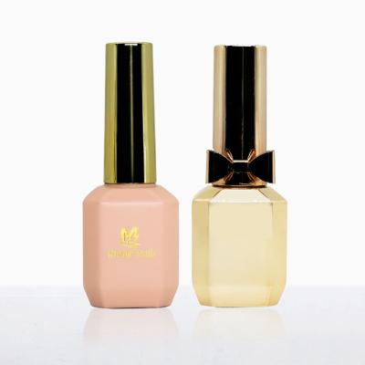 China Cosmetic Free Sample15Ml Rose Gold Empty Glass Uv Gel Nail Polish Bottle With Brush for sale