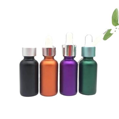 China Personal Care Color Coating For Glass Bottle Matte With Dropper Cap Empty for sale