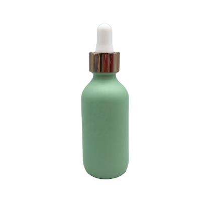 China 60ml Cosmetic High Quality Green Glass Dropper Bottle for sale