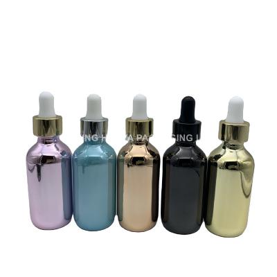 China Boston Glass Cosmetic Dropper Bottle 15ml 30ml Pink for sale