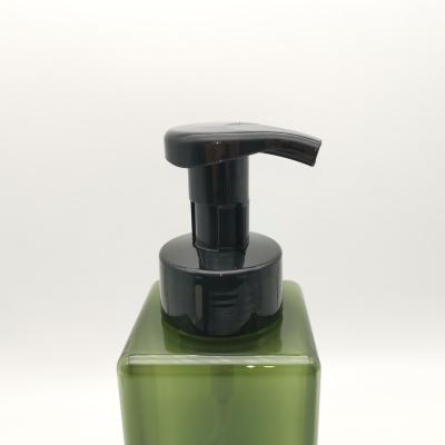 China 300ml 500ml Stock Green PET Bottles Shampoo And Shower Gel Plastic Wash Bottle Cosmetic Pump Bottle for sale