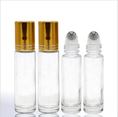 China Luxury Clear Empty Perfume 6ml Roll On Glass Bottle With Cap for sale