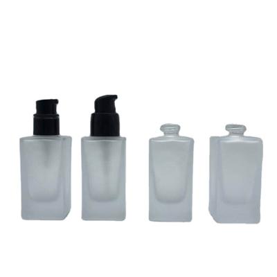 China Wholesale 30ml 50ml 100ml Cosmetic Square Foundation Empty Liquid Bottle With Pump for sale