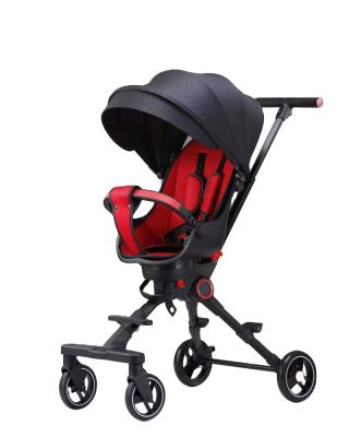 China 2022 Wholesale Popular High Landscape Baby Stroller Canvas Folding Baby Stroller One Button With Sunshade Roof for sale