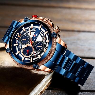 China Hot Sales Chronograph Reward Watches Analog Sports Chronograph Leisure Men Watches Custom Watch Wholesale Stainless Steel Waterproof Watch for sale