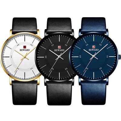 China 2021 Chronograph Reward Cheap Prices Ultra Slim Chinese Wholesale Simple Wrist Watch Reloj Men's Quartz Watch Business Casual Minimalist Wristwatch for sale