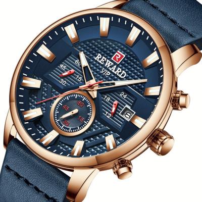 China Chronograph Chronograph Reward Sports Waterproof Luminous Online Watches Men Wrist Reward Men Watch Leather Brand Luxury Quartz Wrist Watch for sale