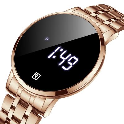 China Custom Wholesale Day/Date Factory Fashion Casual Modern Led Digital Watch Logo Day /Date Round Mounted Digital Pendulum Heren de Relojes Gold for sale