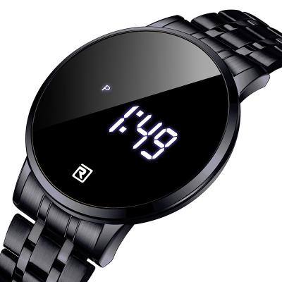 China Hot sales men's thin touch screen day/date/date reward led digital watch wholesale price fashion stainless steel casual band uhren for herren for sale