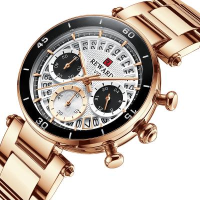 China Stainless Steel Unique Chronograph Wrist Watch Women Fashion Chronograph Award Dial Hand Sport Luminous Couples Watches Watch Brand New for sale