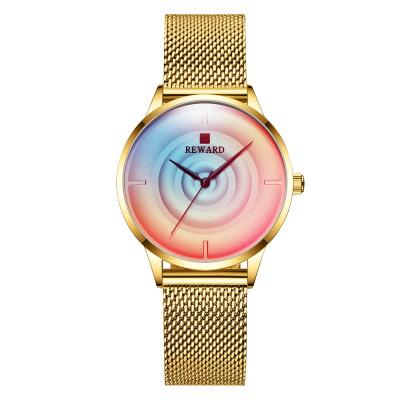 China Popular Waterproof Reward Couple Watches Lovers Strap Custom Steel Mesh Strap Fashion Valentine Waterproof Wristwatches for sale