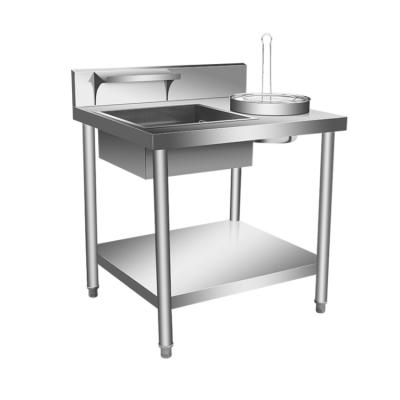 China High Quality Stainless Steel 1cm Breading Bench Wrapping Powder Table Chicken Breading Table for sale