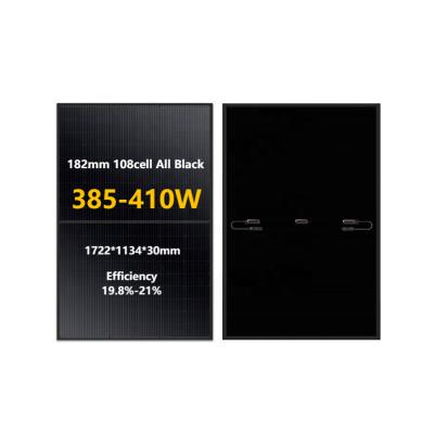 China all black monocrystalline PV module with black aluminum frame 405w 182mmx182mm for sale