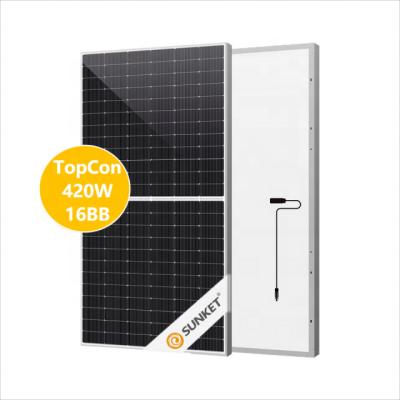 China China N-TYPE TOPCon 425watt 420W 430W Wholesale Solar Power System Power Generation Ultra-high Solar Panel Supplier For On-grid Solar System for sale