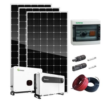 China Industrial Hot Sale Solar Systems On Grid PV System One 380v 3 Phase 1kw 5kw 7kw 20kw 50kw Solar Power System On Grid Rooftop for sale