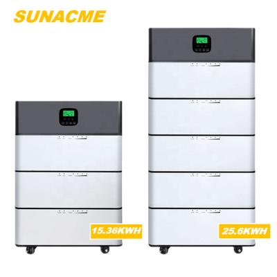 China Solar Powered Storage Systems SUNACME 6000 Lithium Iron Phosphate Battery 51.2V 500Ah 25.6Kwh Battery Case Cycle Stacked Home Batteries With Factory Produced for sale