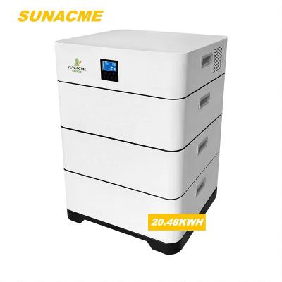 China Solar Powered Storage Systems SUNACME High Voltage 51.2V 5.12Kwh 10.24Kwh 15.36Kwh stacked lifepo4 energy storage battery for home use for sale