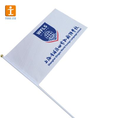 China Best Price 100% PVC Polyester Wave Hand Hanging Flag For Marketing Display for sale