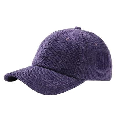 China Vintage 6 Panel Classic Snap Back Hat European Style Hat Customized Corduroy Baseball Hats for sale