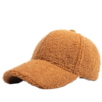 China COMMON Gorras Winter Embroidery Wool Fur Fleece Warm Outdoor Hairy Hat Unisex Baseball Hat for sale