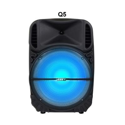 China Wireless System 80W Party Show 15 Inch Trolley Speaker With Led Light for sale