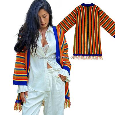 China New Arrival Soft Anti-pilling Polyester Cardigan Women Knitted Open Front Long Sweaters Women Graphic Comfortable Oversized Cardigan for sale