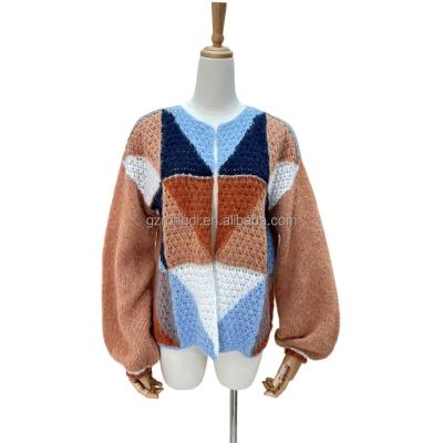 China Anti-pilling 2023 OEM/ODM Custom Design Knitwear Ladies Logo Sweater Women Cut Out Knitted Girls Cotton Knit Top Cardigan Women Sweater for sale