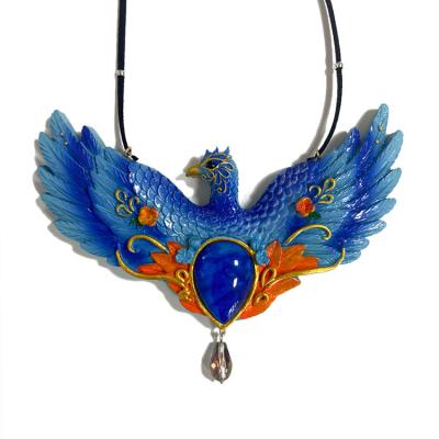 China Colorful Resin Pendant Europe Phoenix Bird Wall Decoration Resin Handicraft Characteristic Tribal Pendant for sale