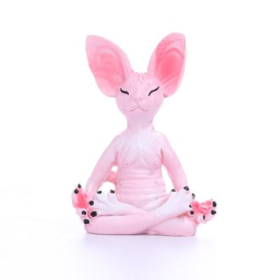 China Europe Meditation Cat Ornament Meditation Cat Stand Freestanding Resin Crafts Furnishings for sale