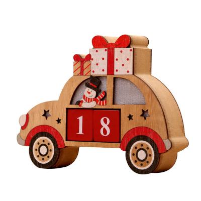 China European Christmas Decorations Wooden Creative Christmas Decorations Calendar Ornaments Luminous Gifts for sale