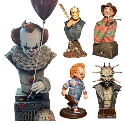 China Horror Decorative Atmosphere Crafts Europe Halloween Horror Movie Killer Statue Resin Desktop Decorations for sale