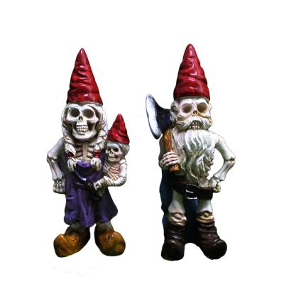 China New global creative personality Halloween skeleton dwarf ornaments resin micro-scape crafts for sale