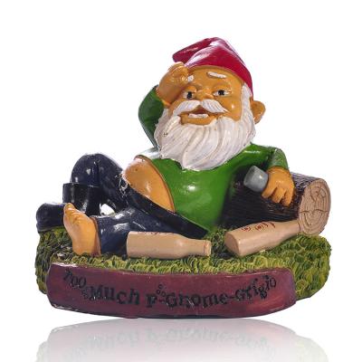 China Home Garden Gnome Sculpture Statue Polyresin Garden Gnome Resin Statue Gnome Rustic Figurine Decoration for sale