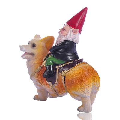 China Contemporary Garden Accessories Decorations Dog Miniature Gnome Statues Resin Home Mount Ornaments for sale