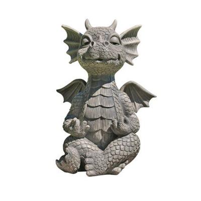 China Hand Painting Dragon Outdoor Garden Decoration Statue Dragon Garden Statue Fantasy Resin for sale