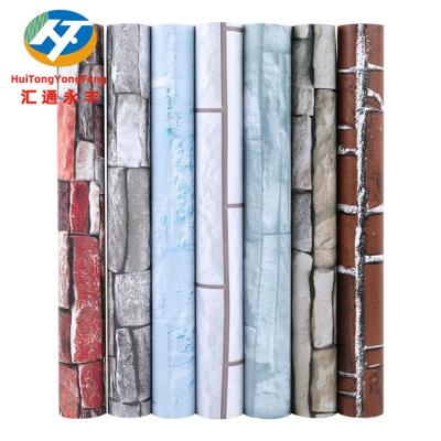 China Strong Adhesion HTYF 3D Brick Wall Stickers Self Adhesive PVC Peel and Stick 3D Art Wall Panels Wallpaper for sale