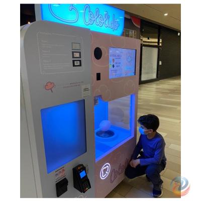 China low cost & high prifit candy floss vending machine cotton candy machine with 4 flavors and 500 paper sticks for sale