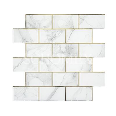 China Modern Schomex Advanced Glass White Mosaic Tiles For Wall High Grade Mosaic for sale