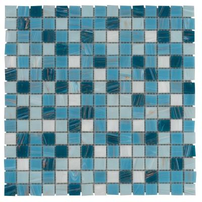 China Parquet Schomex Blue Square Pool Mosaic Glass Backsplash Kitchen Tiles Mosaic for sale