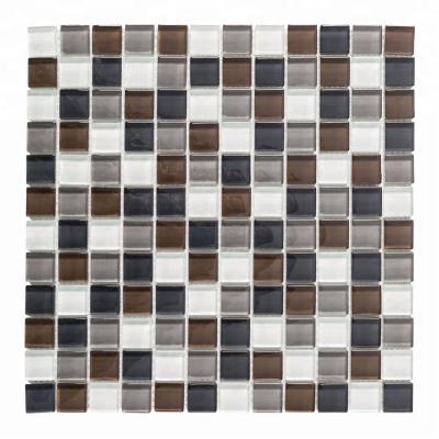 China Parquet Soulscrafts Square Crystal Glass Mosaic Tile Bathroom Decoration for sale