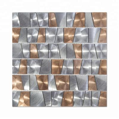 China Flooring Soulscrafts Irregular Luxury Aluminum Metal Mosaic Slab for Backsplash for sale