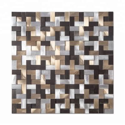 China Soulscrafts Colorful Alumuinum Metal 3d Mosaic Flooring Tile for Bathroom for sale