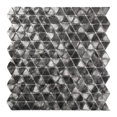 China Parquet Soulscrafts 3D Aluminum Triangle Metal Mosaic Slab For Wall for sale