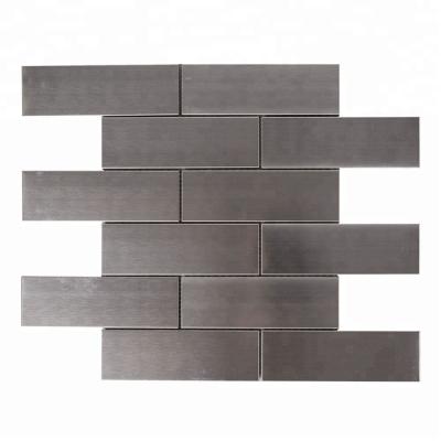 China Silver Parquet Brick Stainless Steel Mosaic For Kitchen Wall for sale