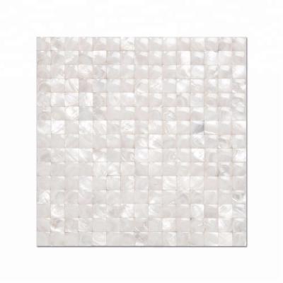 China Luxury White Pearl Parquet 3D Mosaic Slab for Backsplash for sale