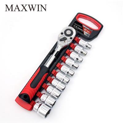 China Car Repair Tool Hand Tool 11 Pcs 1/2 DR Chrome Vanadium Car Repair Socket Wrench Set for sale