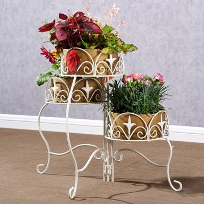 China Wholesale Foldable 3 Tier Black Flower Pot Stand Gold Plant Pot Stand Metsl Design Pots For Plant Stand for sale