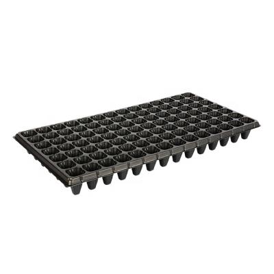 China Nursery Sowing PS Garden Tree Planting Plant Seedling Plug Black Round Holes 6 96 128 288 Plastic Cell Germination Seed Nursery Trays for sale