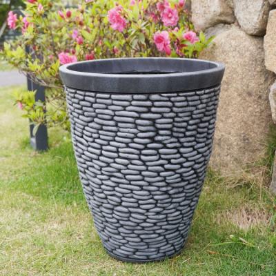 China Factory Direct Selling Modern Gold Mold Recycled Wall Pots Garden Round Rock Stylish Pot Planters Plastic Flower Pot for sale